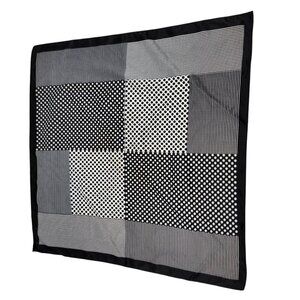Remington Square Black White Scarf Polyester 23 In Note FLAWS